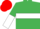 Emerald Green, White hoop, halved sleeves, Red cap