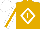 OLD GOLD, white diamond framed 'T', old gold stripe on white sleeves, white cap
