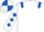 White, Royal Blue epaulets, diamonds on sleeves and a quartered cap