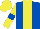 ROYAL BLUE, YELLOW stripe, YELLOW sleeves, ROYAL BLUE armlets and star on YELLOW cap