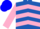 ROYAL BLUE & PINK CHEVRONS, pink sleeves, blue cap