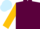 MAROON, GOLD sleeves, LIGHT BLUE cap