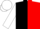 BLACK & RED HALVED, white sleeves & cap