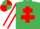 Emerald Green, Red Cross of Lorraine, White sleeves, Red seams, Emerald Green and Red quartered cap