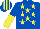 Royal Blue, Yellow stars, halved sleeves, Royal Blue and Yellow striped cap