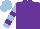 Purple, Light Blue and Purple hooped sleeves, Light Blue cap