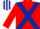 Red, Dark Blue cross belts, Dark Blue and White striped cap