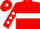 Red, White hoop, diamonds on sleeves, Red cap, White diamond