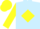Light blue, yellow diamond belt, yellow sleeves, yellow cap