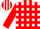 WHITE & RED Blocks, White & Red Stripes on Slvs