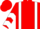Red, White braces, chevrons on sleeves