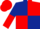 DARK BLUE & RED QUARTERED, halved sleeves, red cap