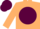 Beige, Maroon disc, Maroon cap