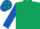 DARK GREEN, royal blue sleeves, royal blue cap, dark green stars