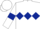 White, Dark Blue triple diamond and armlets