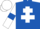 Royal Blue, White Cross of Lorraine, White sleeves, Royal Blue armlets, White cap