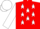 NAVY, red emblem, white stars, red stripes on white sleeves, navy cap