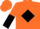 Orange, Black diamond, halved sleeves