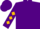 PURPLE, gold crown, gold diamonds on sleeves, purple cap
