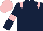 Dark Blue, Pink epaulets, armlets and cap