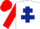 White, Dark Blue Cross of Lorraine, Red sleeves and cap
