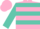 Hot pink, turquoise hoops, turquoise hoops on sleeves, hot pink cap