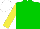 GREEN, YELLOW sleeves, WHITE cap