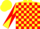 Yellow, Red Blocks, Yellow and Red Diagonally Quartered Sleeves, Yellow Cap
