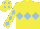 YELLOW, light blue triple diamond, light blue diamonds on sleeves, yellow cap, light blue diamonds