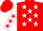 RED, white stars, white sleeves, red stars, red cap