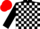 BLACK & WHITE CHECK, black sleeves, red cap