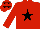 RED, black star, red cap, black stars