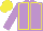 Mauve, Yellow seams, Yellow cap