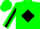 Green, black diamond 'BLH' on back, black diamond stripe on sleeves
