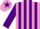 Mauve and Purple stripes, Purple sleeves, Mauve cap, Purple star