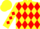 YELLOW, Red Circled 'W', Red Diamonds