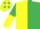 YELLOW & EMERALD GREEN HALVED, sleeves reversed, white cap, emerald green stars
