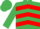 EMERALD GREEN & RED CHEVRONS, emerald green cap