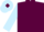 MAROON, LIGHT BLUE sleeves, LIGHT BLUE cap, MAROON diamond