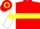 Red, Yellow hoop, White sleeves, Yellow armlets, Red and Yellow hooped cap