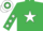EMERALD GREEN, white star, white stars on sleeves, hooped cap