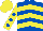Royal Blue, Yellow chevrons, Yellow sleeves, Royal Blue spots, Yellow cap