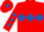 Red, Royal Blue triple diamond, diamonds on sleeves, Red cap, Royal Blue diamond