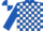 ROYAL BLUE & WHITE CHECK, royal blue sleeves, quartered cap