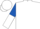 White, Royal Blue and White halved sleeves