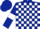 Dark Blue and White check, Dark Blue sleeves, White armlets