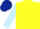 Yellow, Light Blue sleeves, Dark Blue cap
