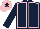 Dark Blue, Pink seams, Pink cap, Dark Blue star
