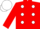 RED, white spots, white cap