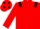 Red, Black epaulets and spots on cap